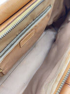 COURRÈGES Sac malette cuir naturel effet bambou