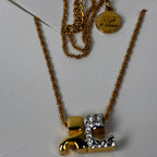 Courreges gold-tone rhinestone necklace