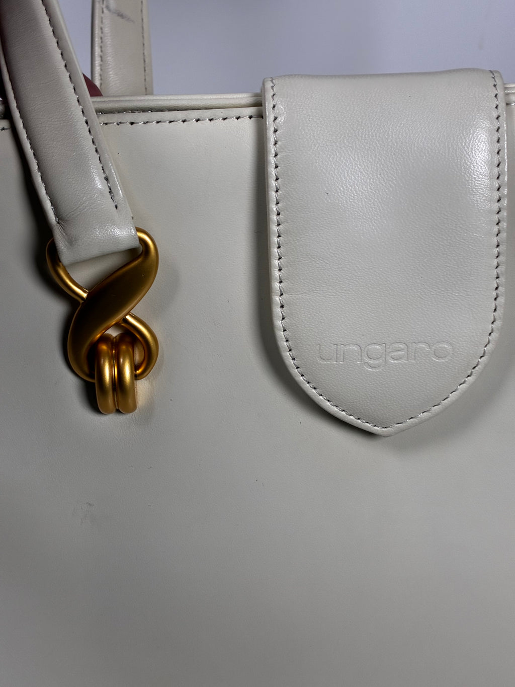 Ungaro Beige Twisted City Bag MM