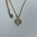 Courreges Long Rhinestone Heart Necklace