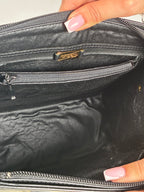 UNGARO Black City Bag with Twisted Gilt Hardware M