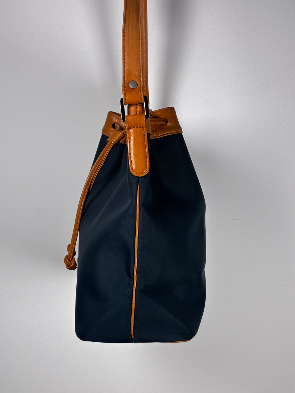 Courreges navy leather bag