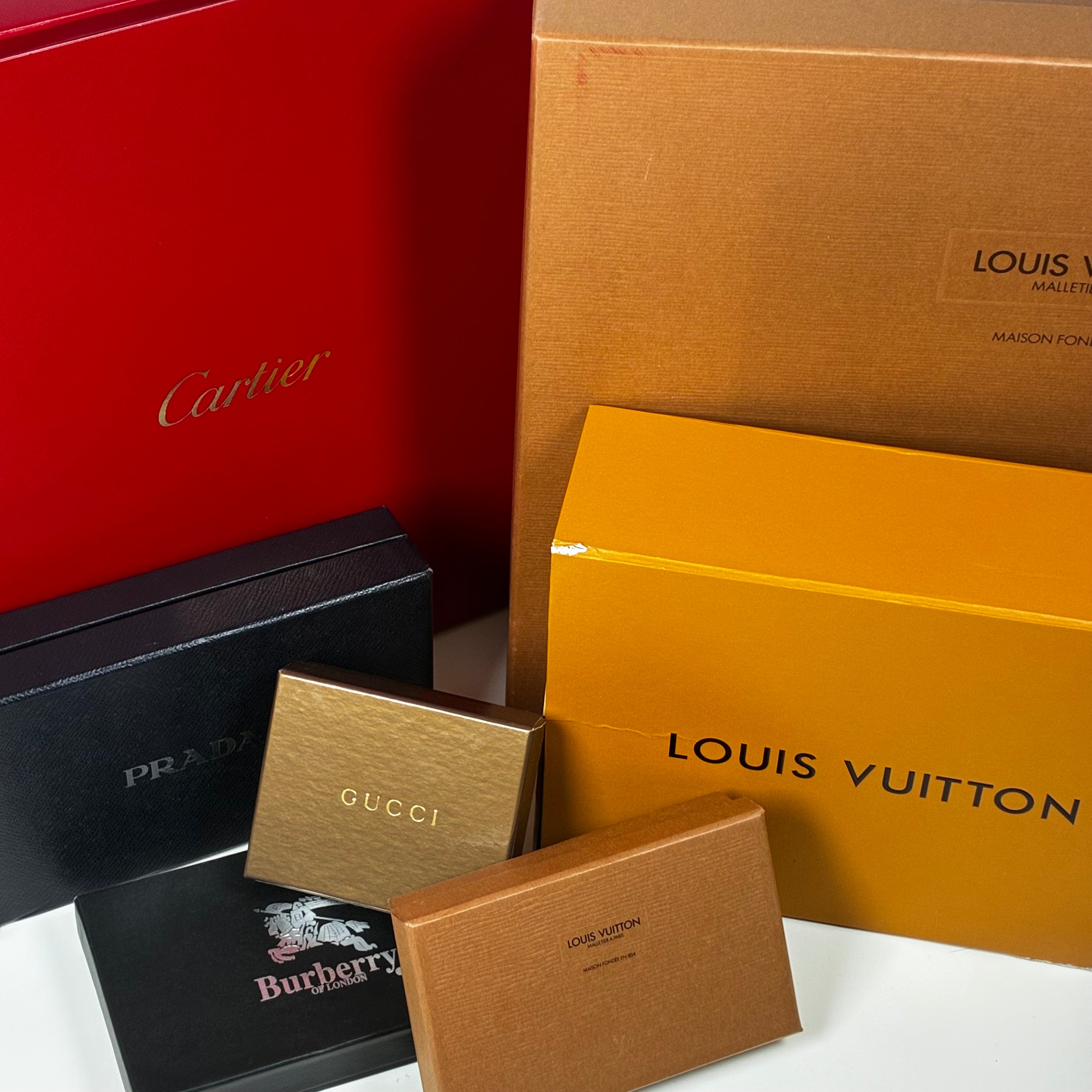Lot of luxury boxes LV Cartier Gucci etc.