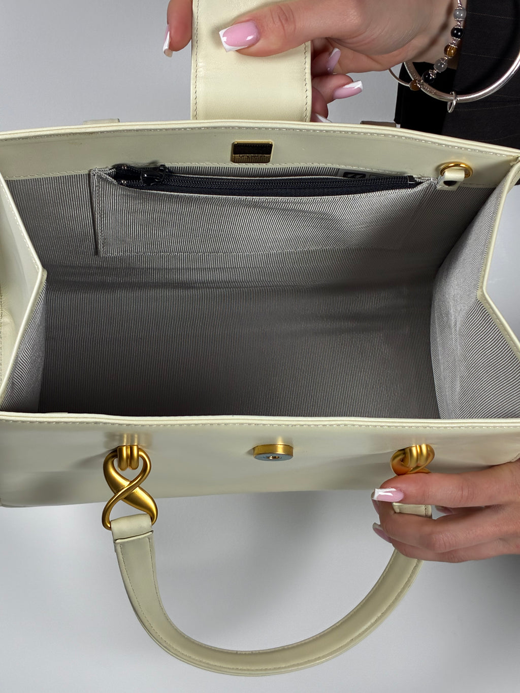 Ungaro Beige Twisted City Bag MM