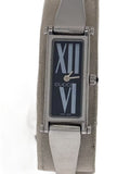 GUCCI Montre femme bracelet acier bangle cadran noir chiffres romains Swiss Made