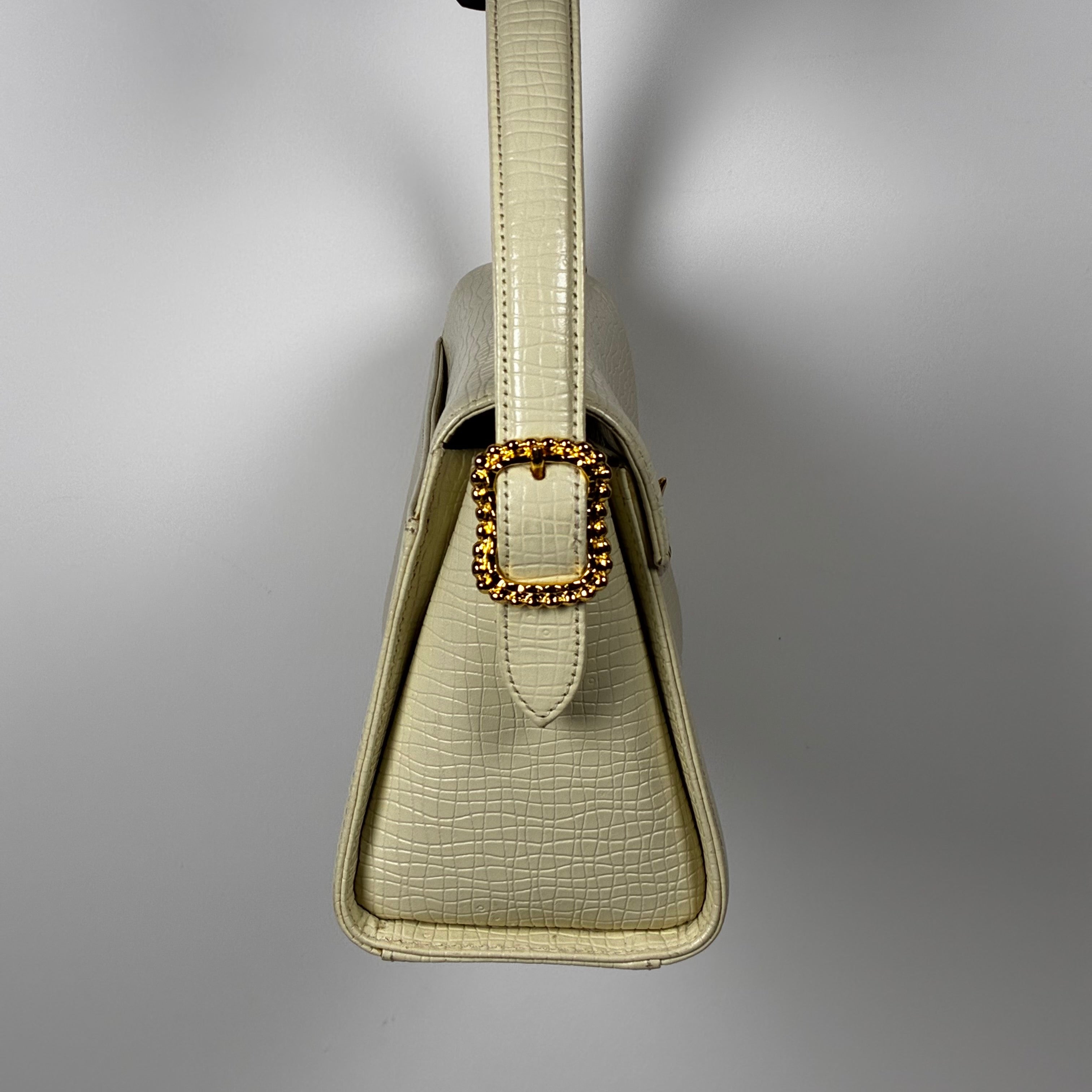 Ungaro Sac à main bandoullière cuir croco beige