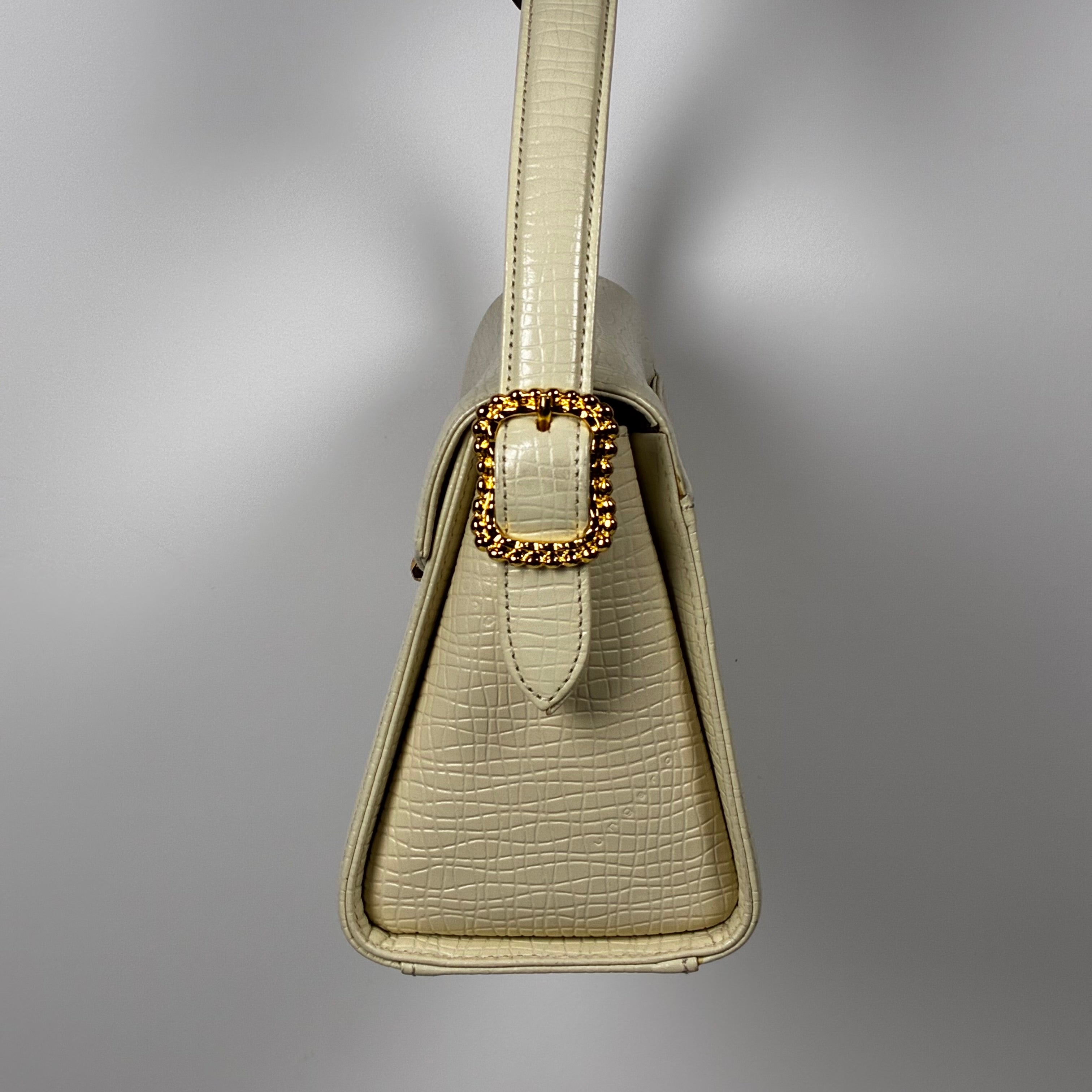 Ungaro Sac à main bandoullière cuir croco beige