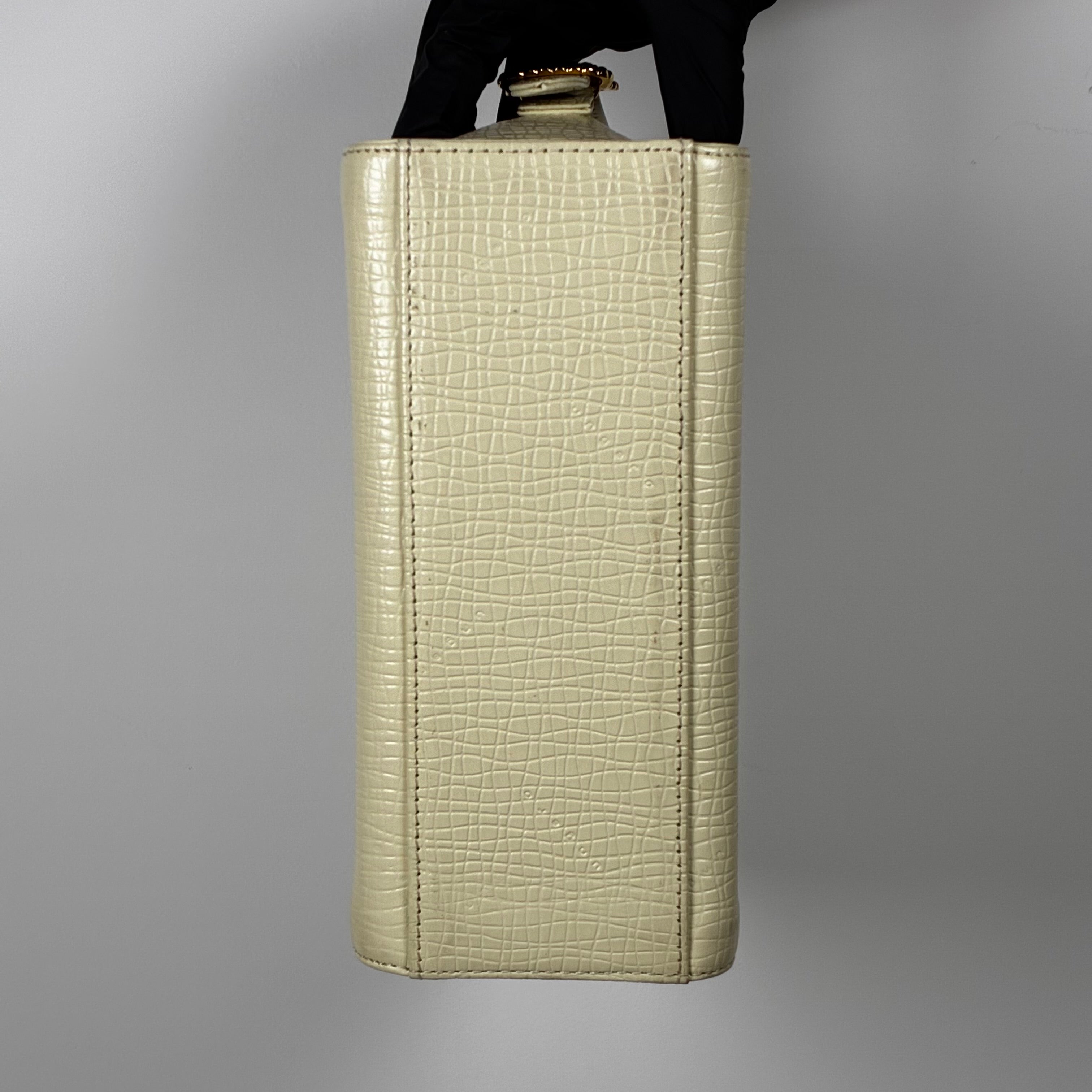 Ungaro Sac à main bandoullière cuir croco beige