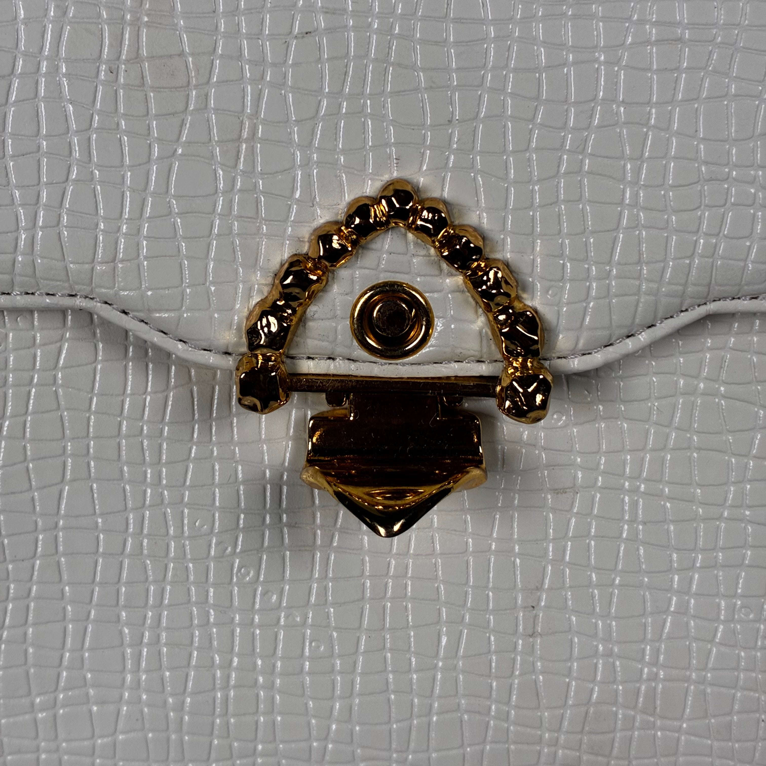 Ungaro Sac à main bandoullière cuir croco beige