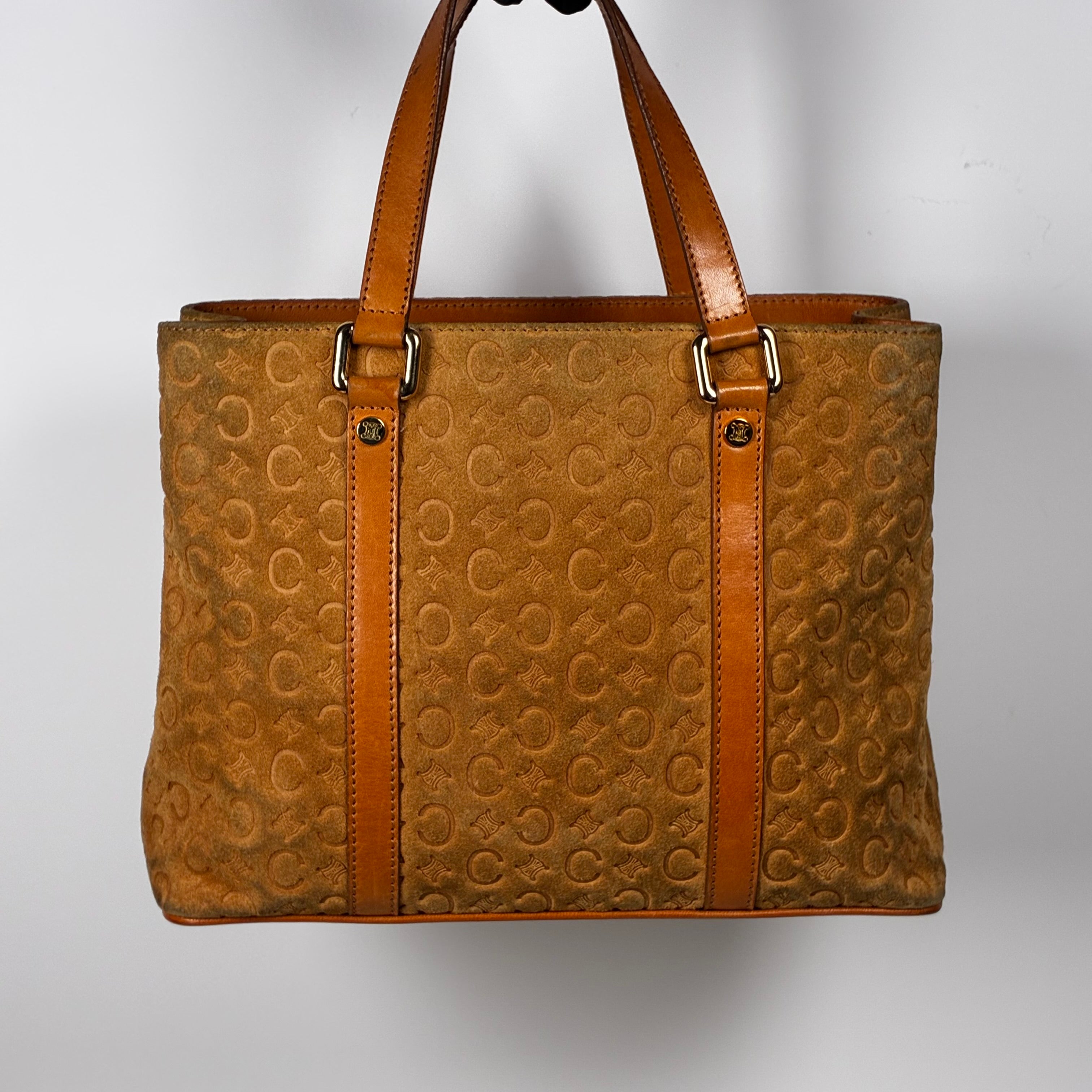 Céline Sac à Main Mini Macadam Horse en daim camel