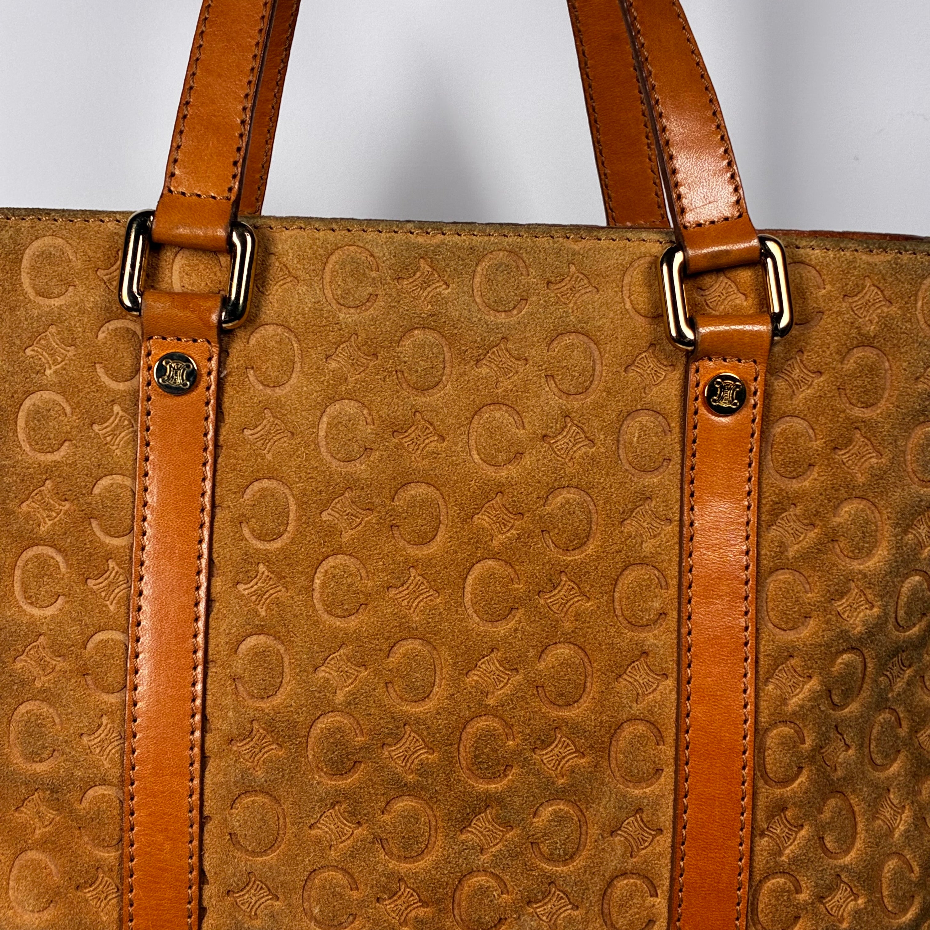 Céline Sac à Main Mini Macadam Horse en daim camel