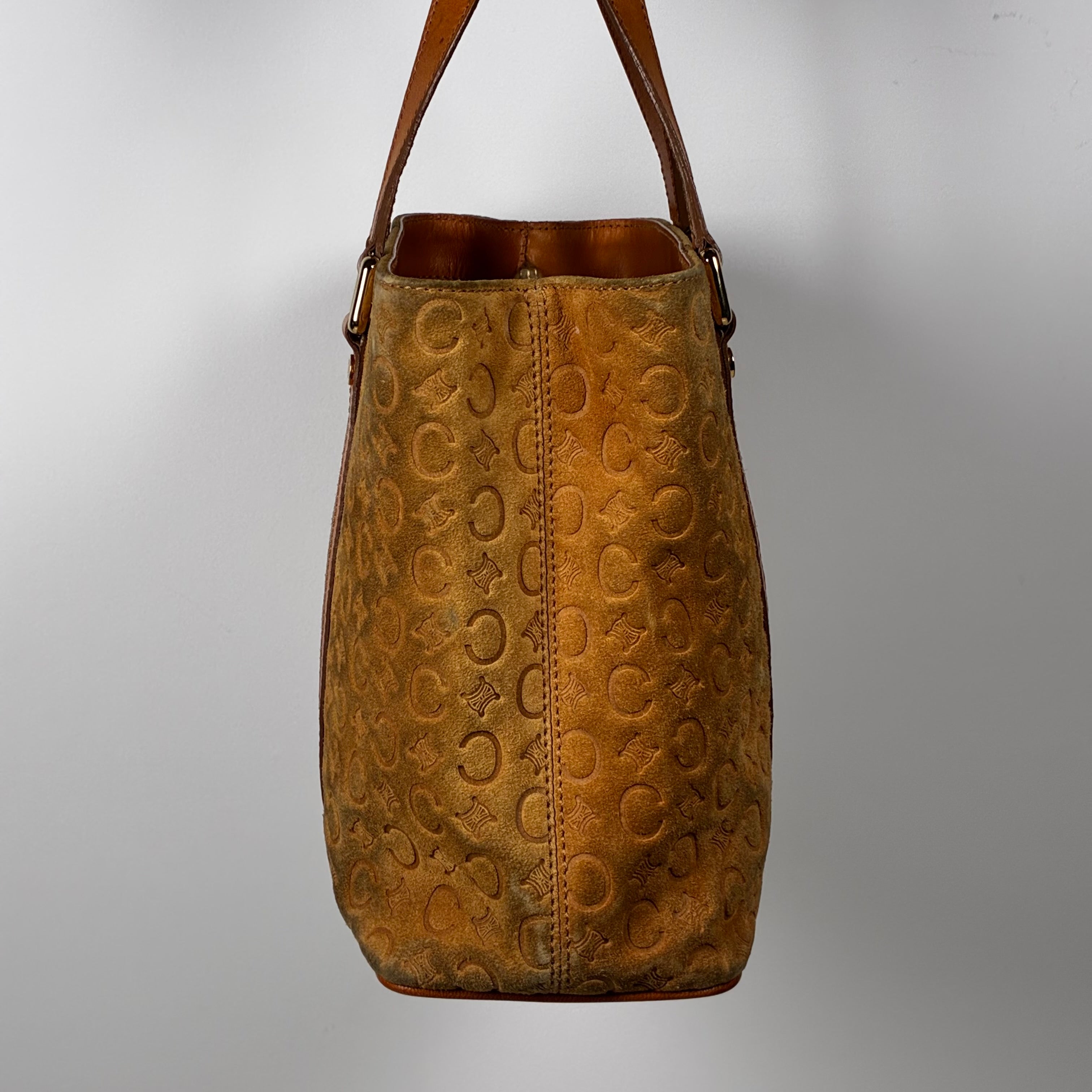 Céline Sac à Main Mini Macadam Horse en daim camel