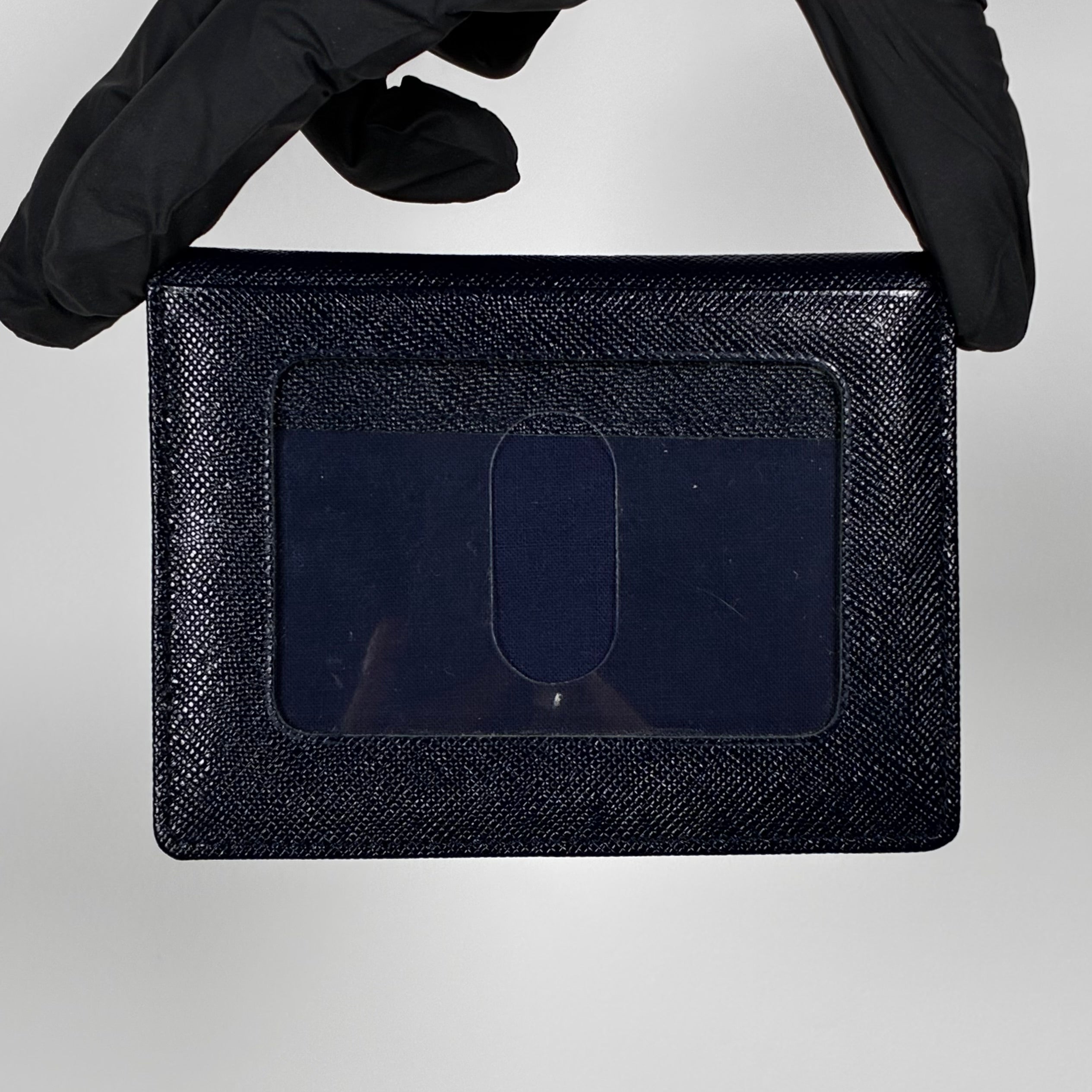 Courrèges Porte-Cartes en cuir grainé bleu marine