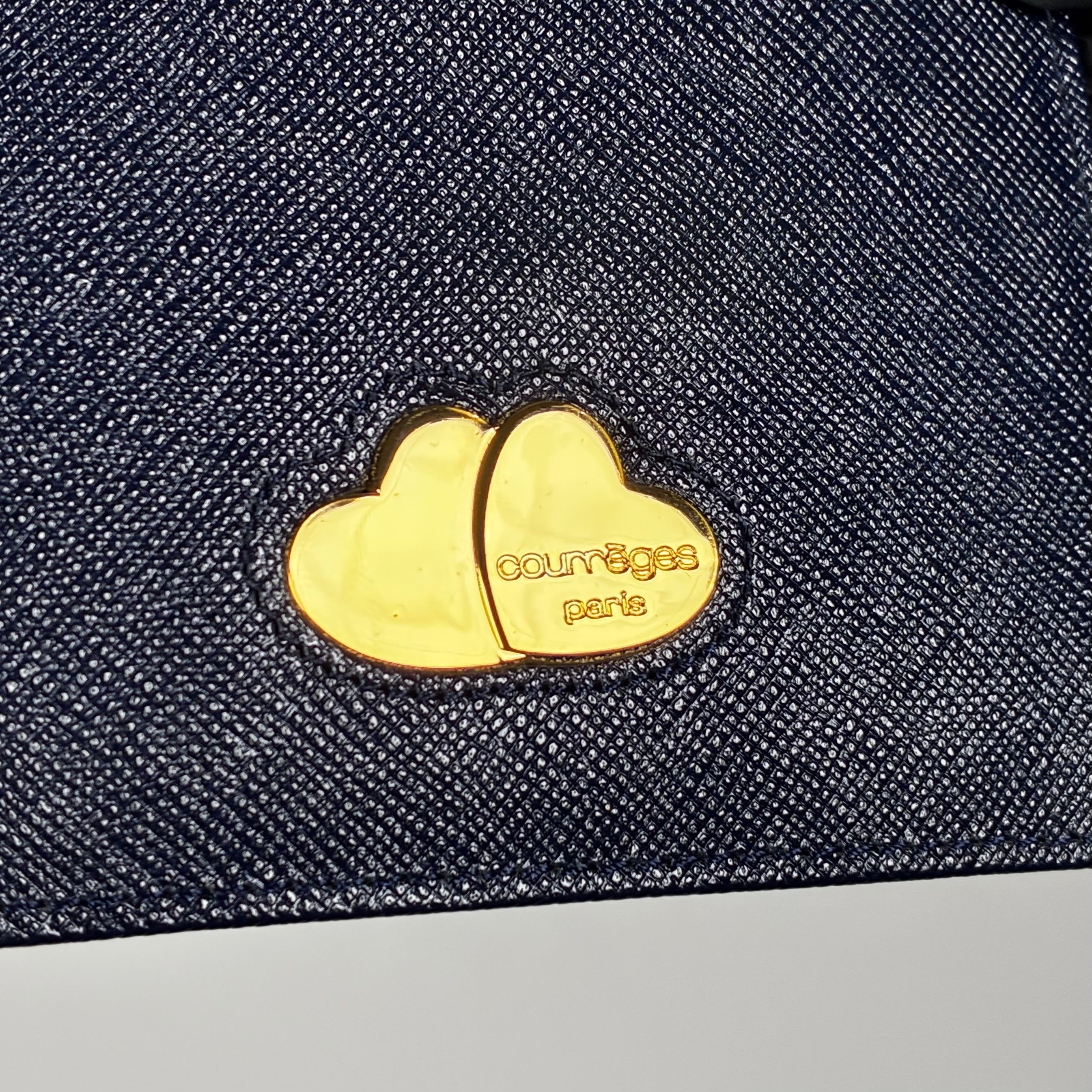 Courrèges Porte-Cartes en cuir grainé bleu marine