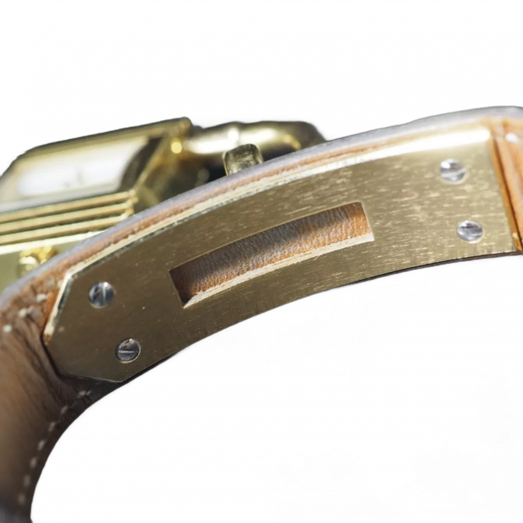 HERMÈS Montre HERMÈS Kelly  avec boite Quartz GP/bracelet cuir d'origine avec cadenas