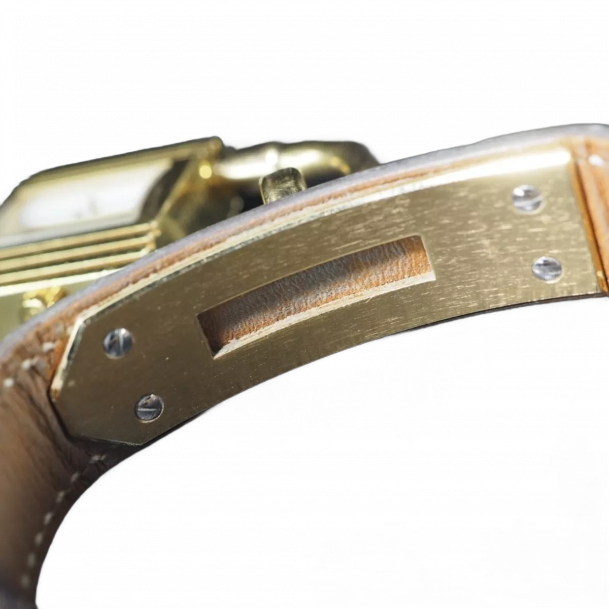 HERMÈS Montre HERMÈS Kelly  avec boite Quartz GP/bracelet cuir d'origine avec cadenas