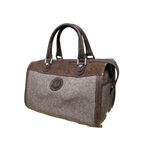 Ungaro Handbag Brown Grey Vintage Monogram Boston Satchel Top Handle Bag