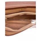 COURRÈGES Sacoche bandoulière cuir marron et cuir Camel