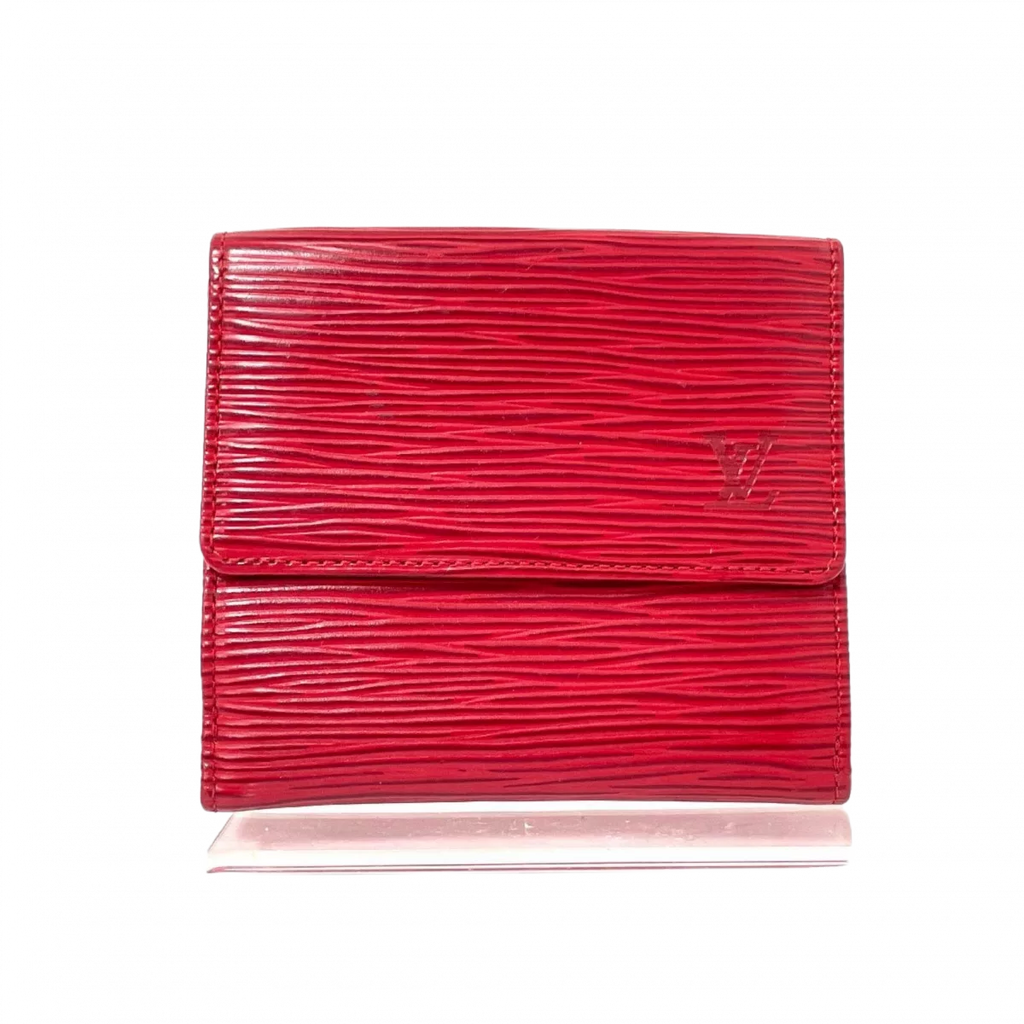 LOUIS VUITTON Portefeuille LV cuir épi rouge