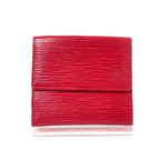 LOUIS VUITTON Portefeuille LV cuir épi rouge