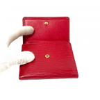 LOUIS VUITTON Portefeuille LV cuir épi rouge