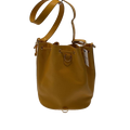 COURRÈGES Sac noé bucket bag cuir jaune moutarde