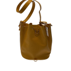 COURRÈGES Sac noé bucket bag cuir jaune moutarde