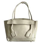 Bottega Veneta Cream Grained Leather Tote Bag