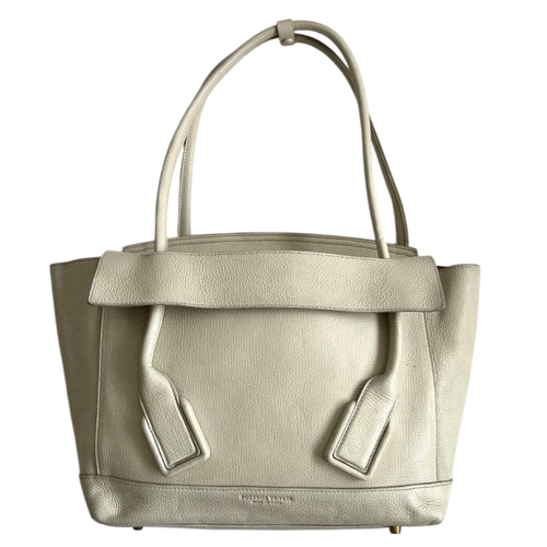 Bottega Veneta Cream Grained Leather Tote Bag