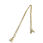 Courreges Gold Tone 'C' Letter Pendant Necklace