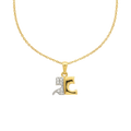 Courreges Gold Tone 'C' Letter Pendant Necklace