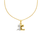 Courreges Gold Tone 'C' Letter Pendant Necklace