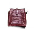 MULTI-MARQUES Sac en cuir crocodile avec anse et certificat de matière bordeaux sans marque