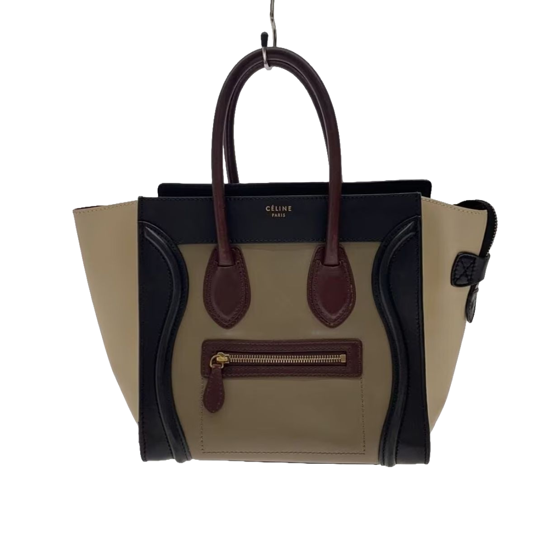 CÉLINE Sac Luggage micro tricolore marron / beige / noir