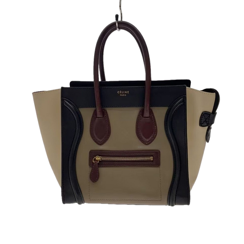 CÉLINE Sac Luggage micro tricolore marron / beige / noir