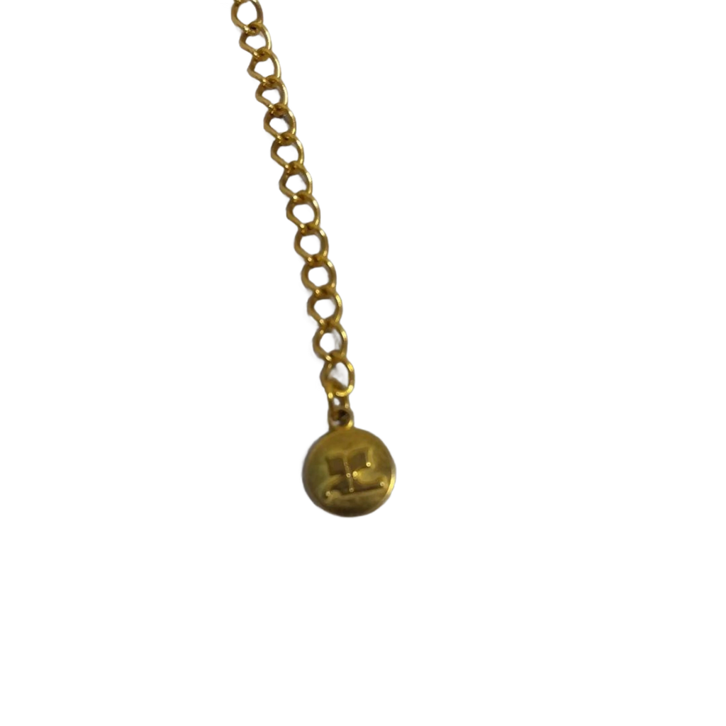 COURRÈGES Collier perle blanche et or