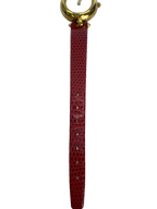 COURRÈGES Montre femme cadran blanc boîtier or bracelet cuir rouge lézard Swiss Made