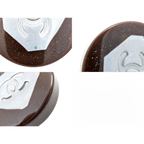 CHANEL Boucles d'oreilles 99P gravé, Coco Mark, plastique marron et argent