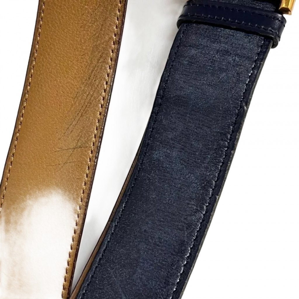 HERMÈS Ceinture Hermès Constance noir avec boucle en H or, poinçonnée ◯G, 1977