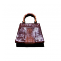 MULTI-MARQUES Sac crocodile avec anse en bamboo