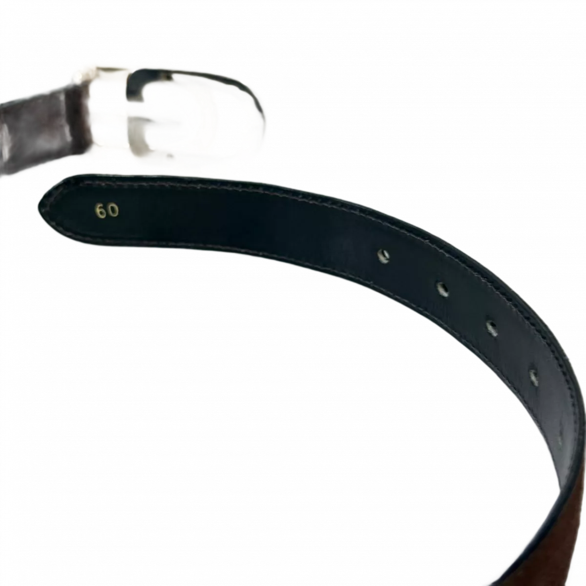 GUCCI Ceinture cuir véritable daim marron boucle GG.