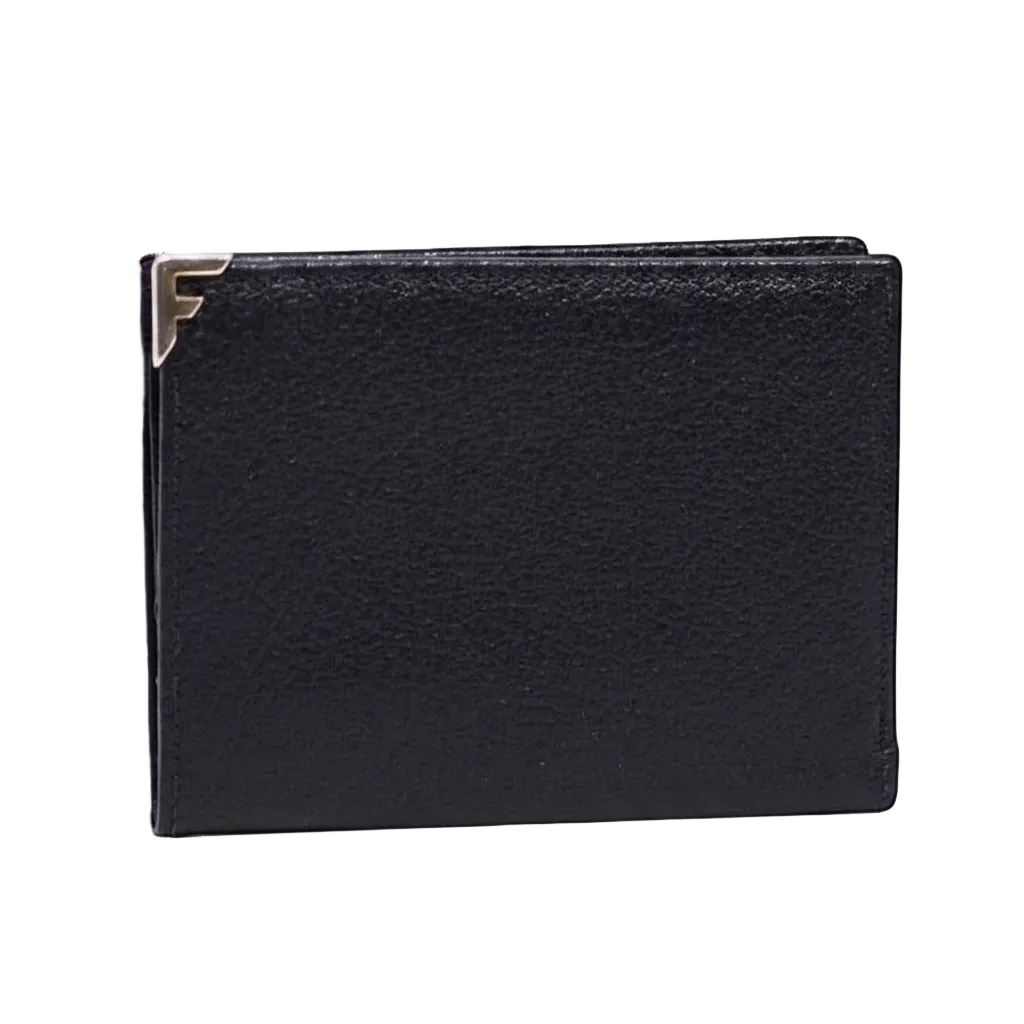 Salvatore Ferragamo Black Leather Bifold Wallet