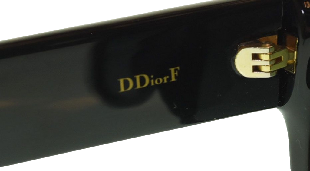 Christian Dior Sunglasses Black Cat-eye Gold CD Logo DDiorF Italy