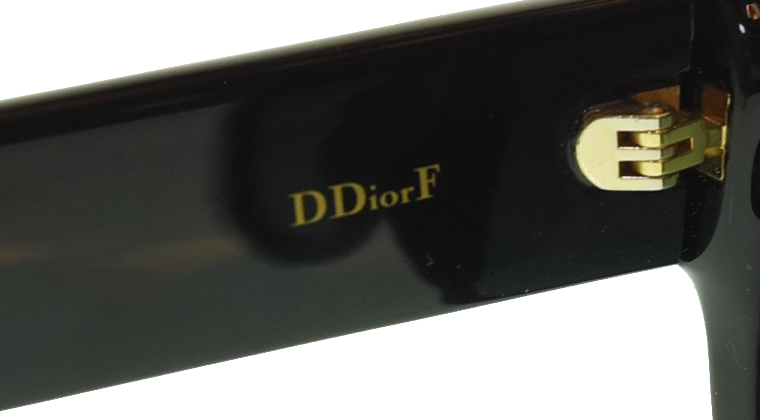 Christian Dior Sunglasses Black Cat-eye Gold CD Logo DDiorF Italy