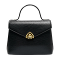 Ungaro Black Embossed Leather Top Handle Handbag