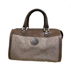 UNGARO Sac à main marron gris vintage monogramme Boston à poignée supérieure