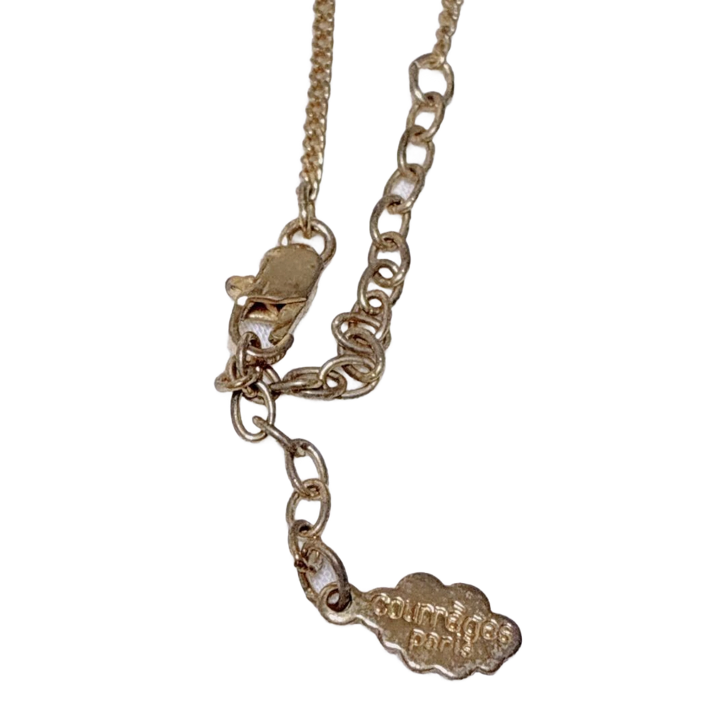 COURRÈGES Collier initiale logo ac or et strass