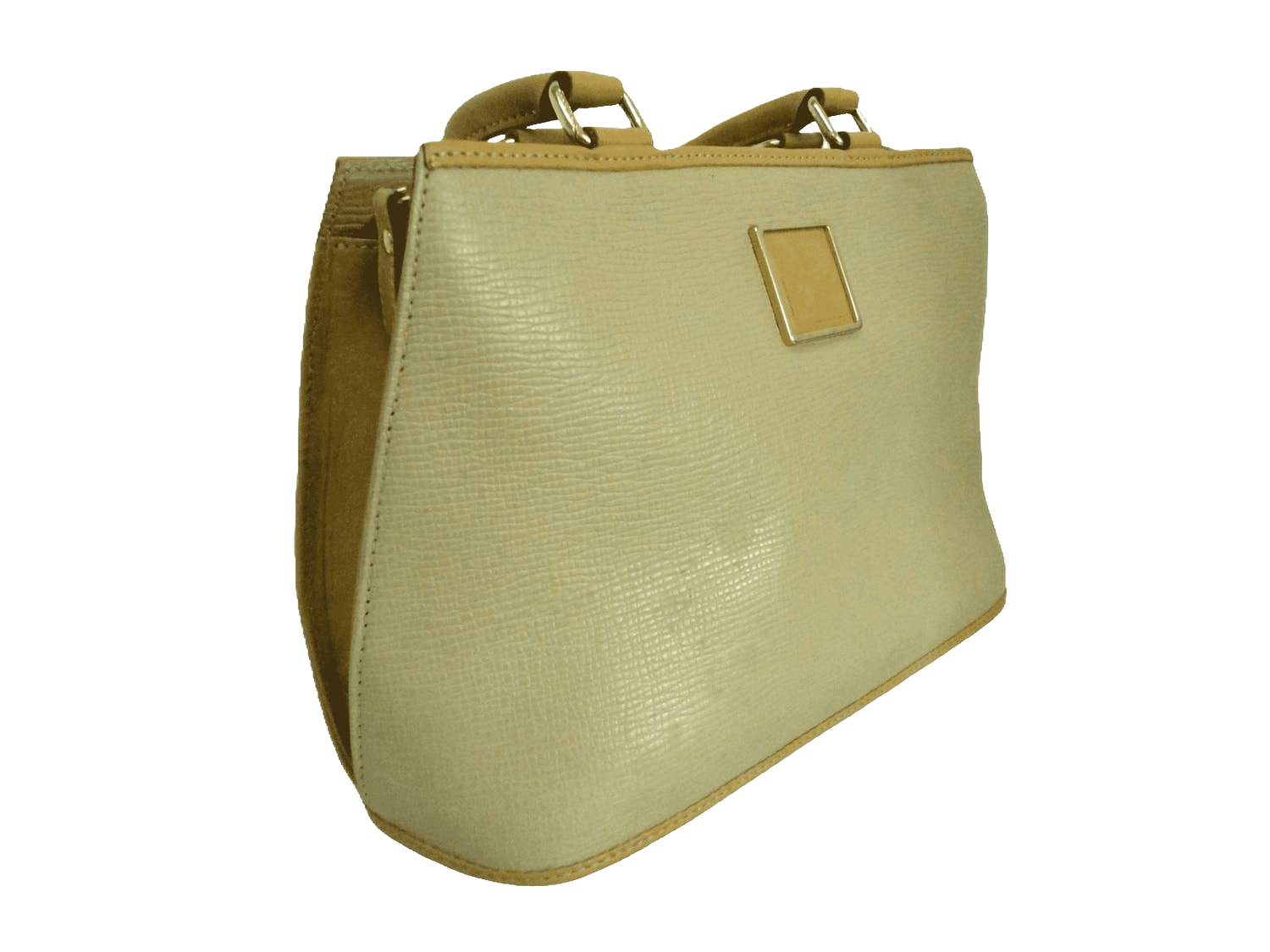 Nina Ricci Handbag Beige Textured Leather Vintage Top Handle Bag