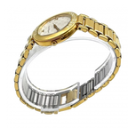 COURRÈGES Montre cadrant echec bicolor or et argent femme