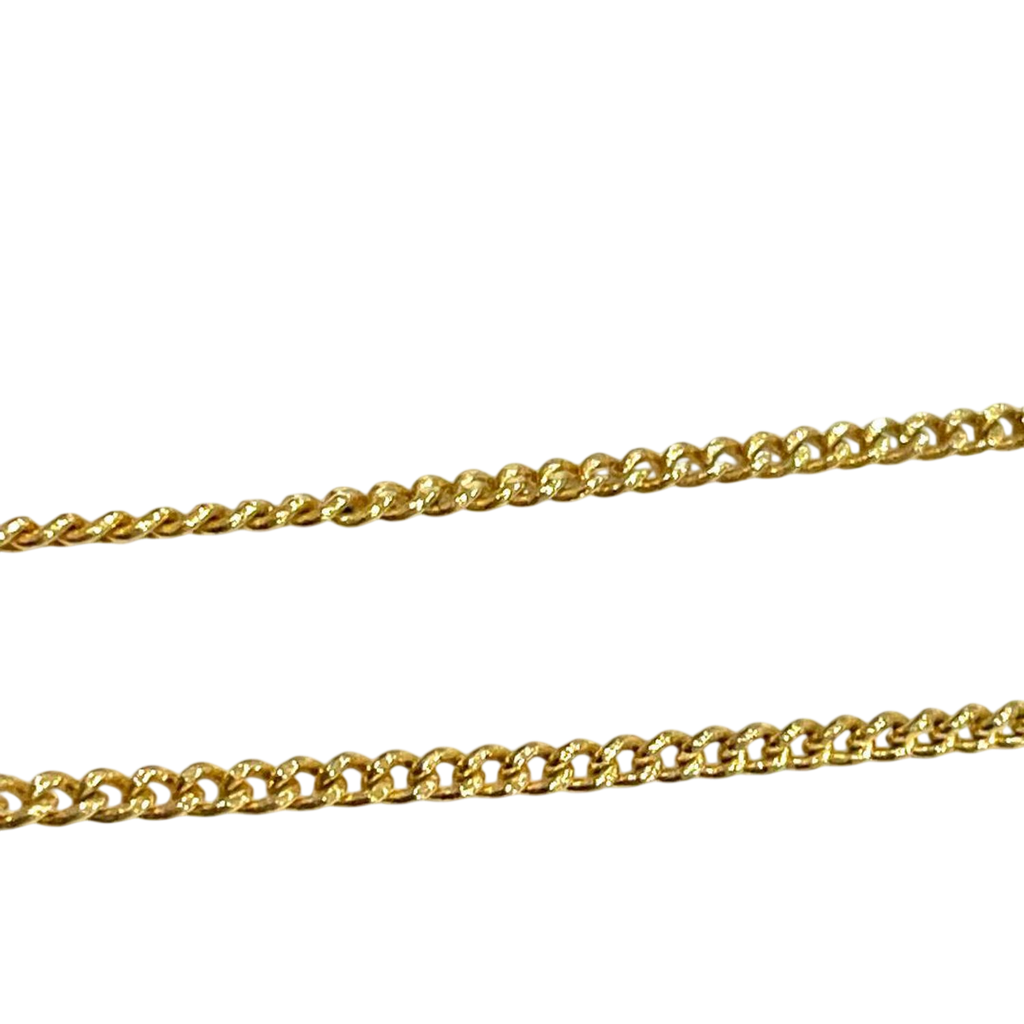 Courreges Gold Tone 'C' Letter Pendant Necklace